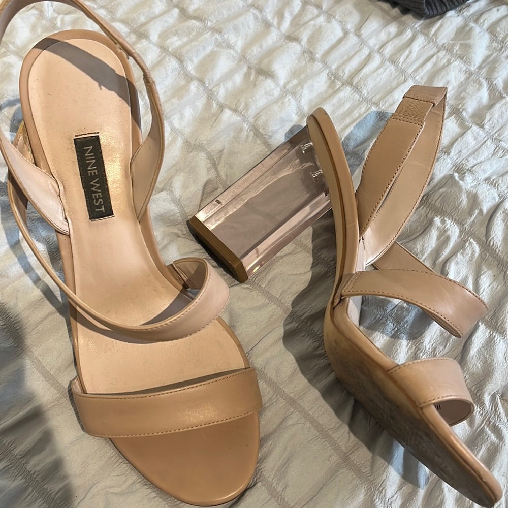 Clear heel sandal